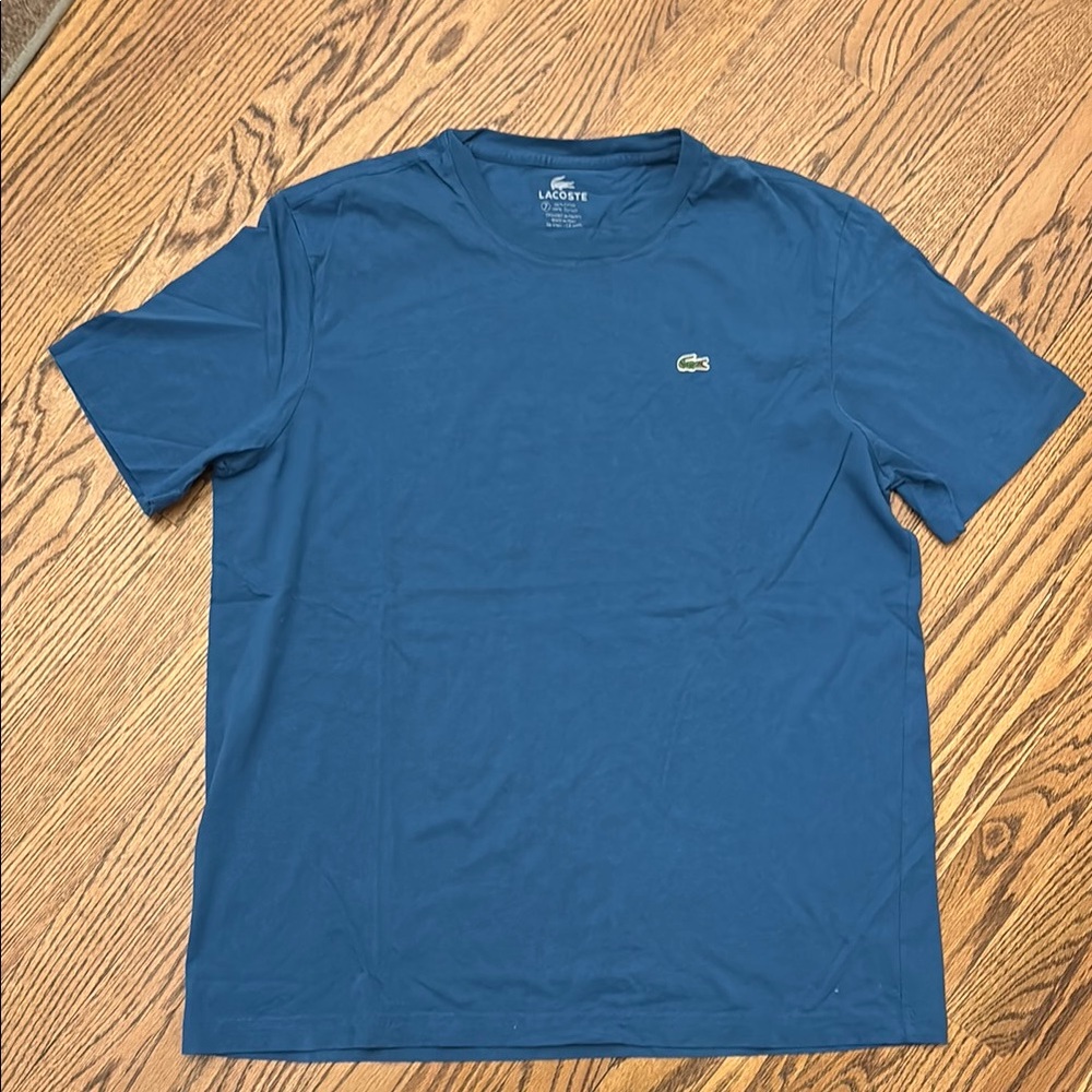 Lacoste Men's Deep Green/Blue Short Sleeve Tee size 7/XXL